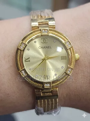 Gold-Tone Chanel Women's Timepiece Featuring a Braided