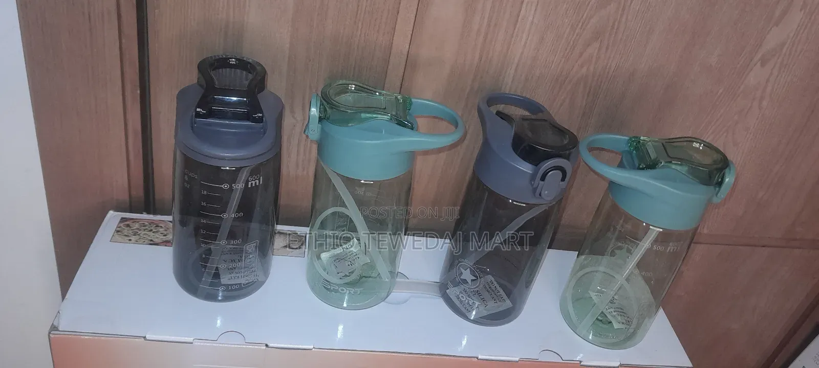 600ml Transparent Water Bottle With Straw