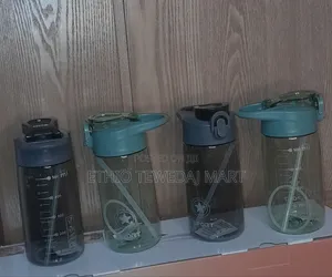 600ml Transparent Water Bottle With Straw