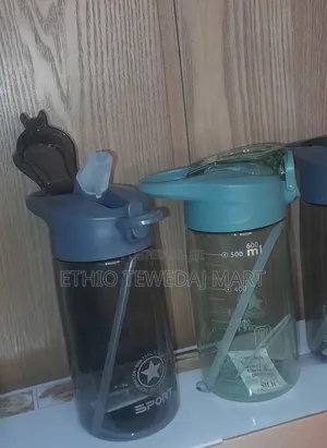 600ml Transparent Water Bottle With Straw