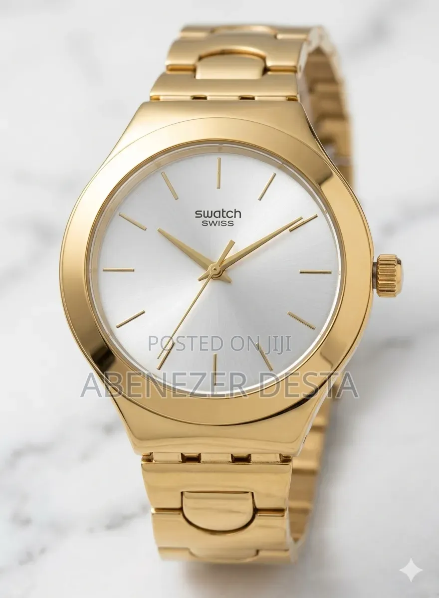Swatch Skinlingot Model Featuring a Gold-Toned Stainless Steel Case