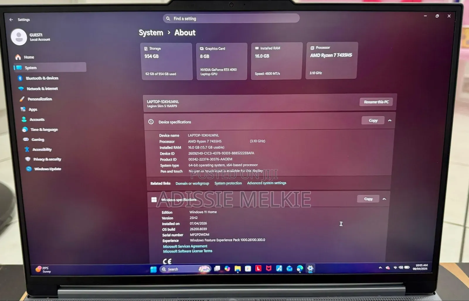 New Laptop Lenovo Legion 5 16GB AMD Ryzen 7 SSD 1T