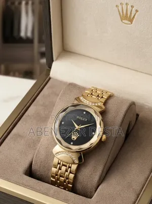 Gold-Toned Women's Quartz Watch Is Listed as a Rolex Model Black