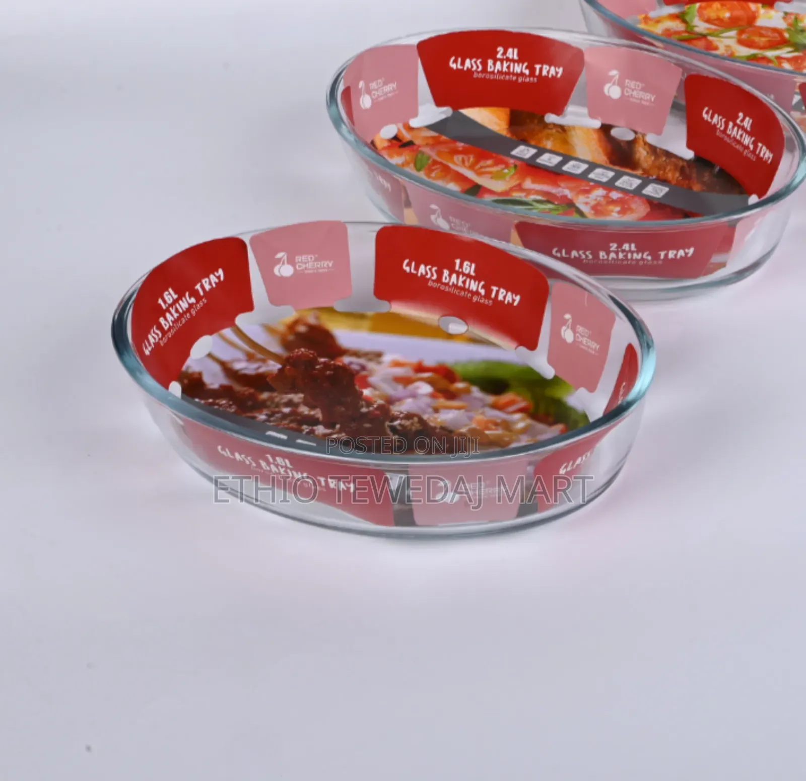 3pc Oval Glass Baking Dish Set – 0.7l, 1.6l, and 2.4l