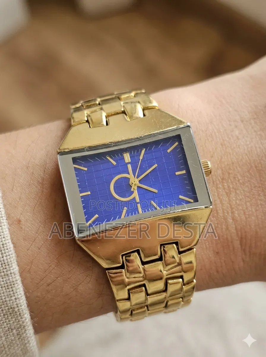 Gold-Blue Calvin Klein (Ck) Women's Watch.