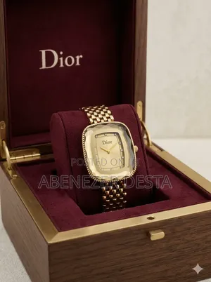 Gold-Colored Dior Women's Watch Features an Analog Display a Stylish