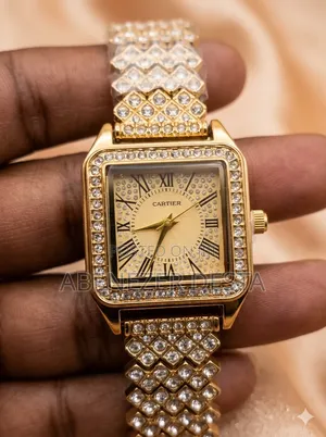 Gold-Tone Square Ladies Wristwatch Featuring A