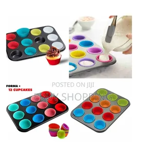 Commercial Quality 12-Cup Muffin Pan With 12 Food-Grade