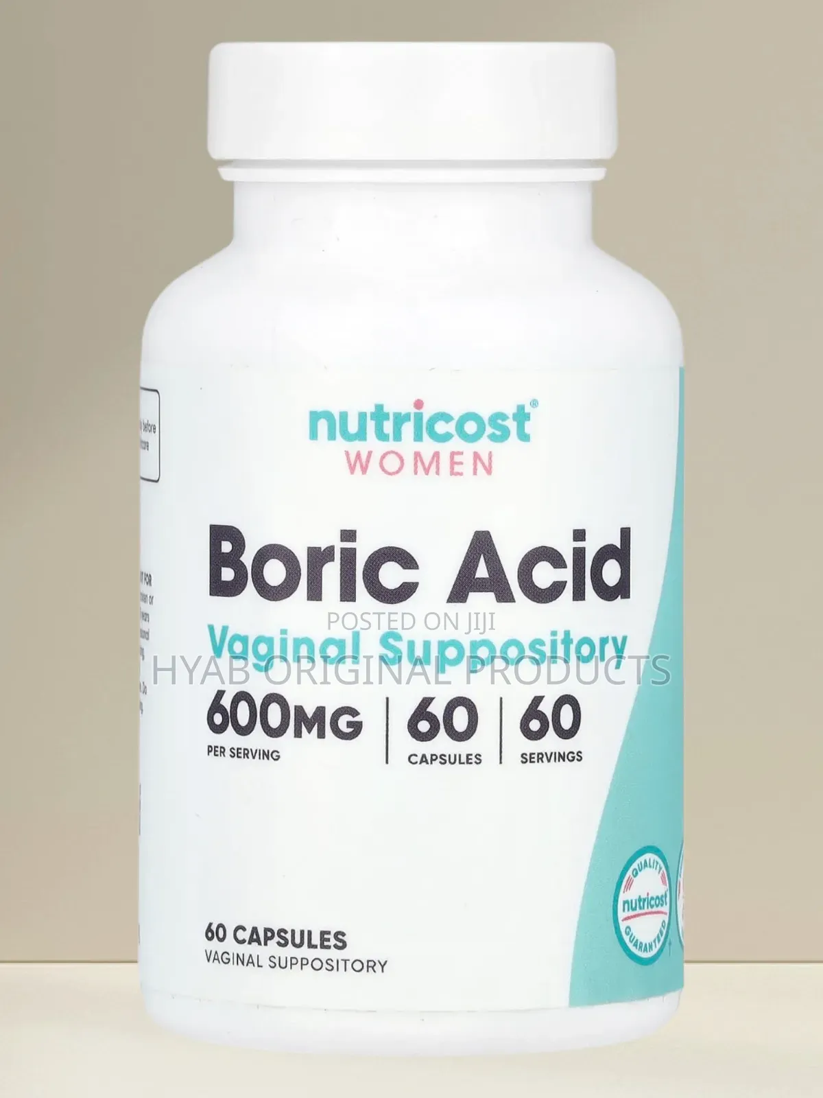 Boric Acid, Vaginal Suppository, 600 Mg, 60 Capsules