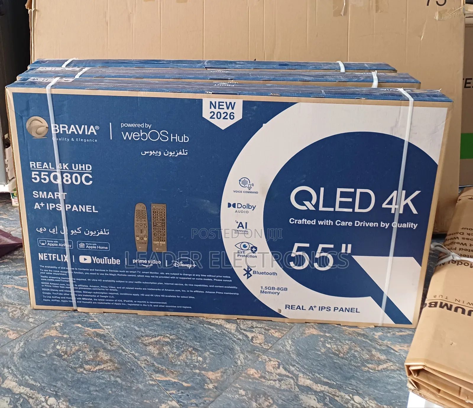 Bravia” 55" Qled Smart Tv (55q80c Style – Uhd) Real Uhd + Webos