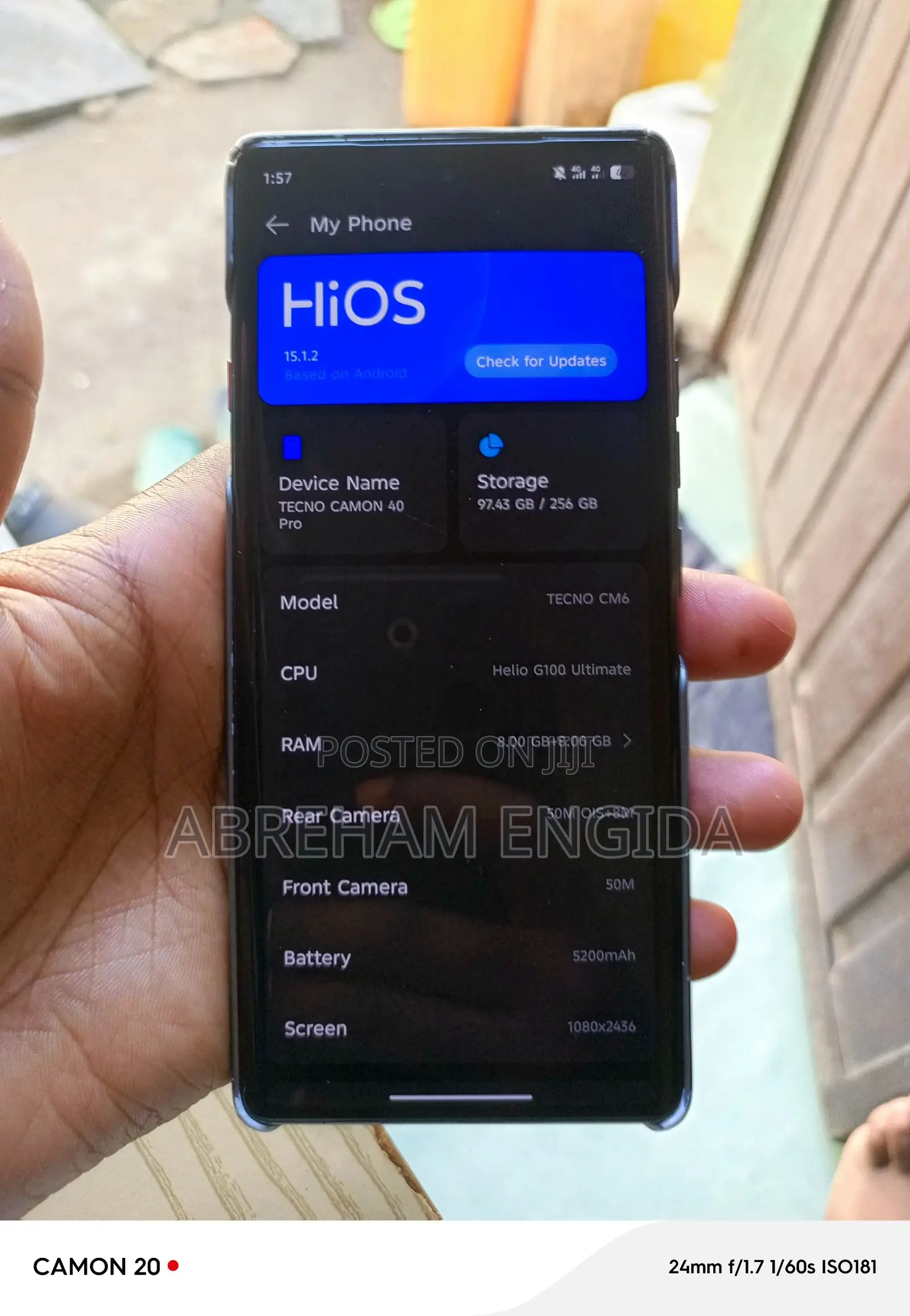 Tecno Camon 40 Pro 4G 256 GB Gray