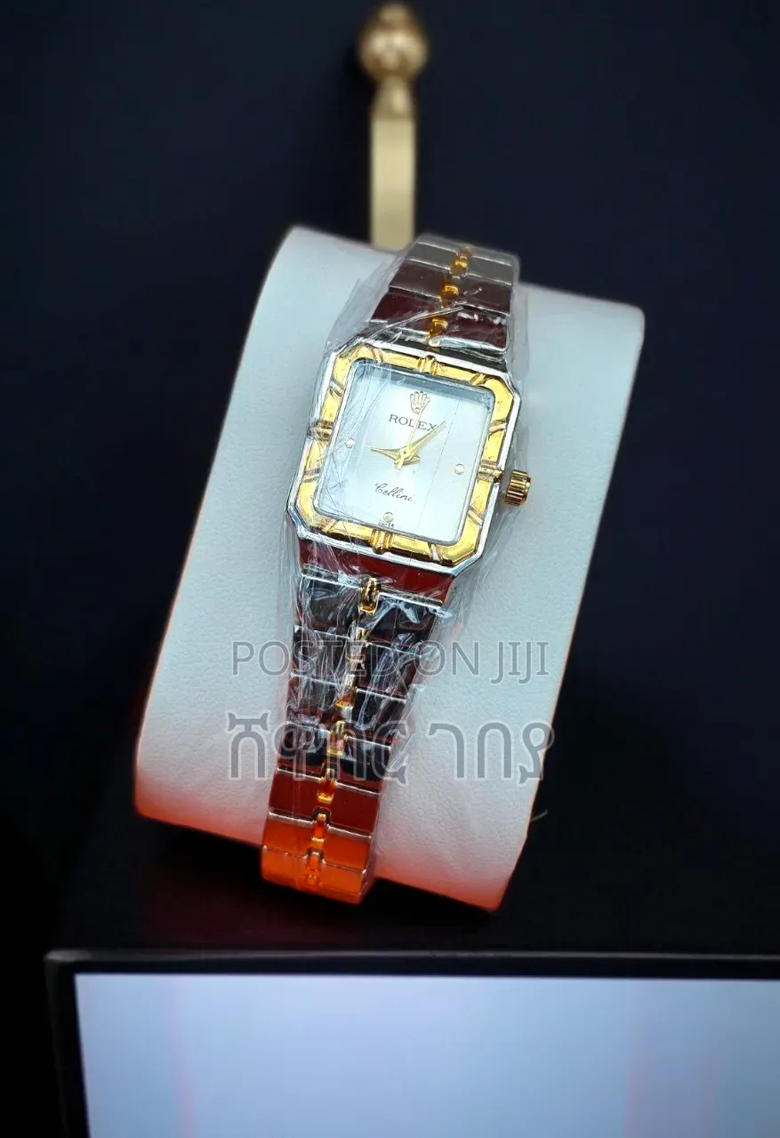 Luxury Rolex Cellini Ladies Square Gold Silver Watch - Addis
