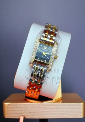 Chanel Ladies Black Dial Crystal Bezel Gold/Silver Watch