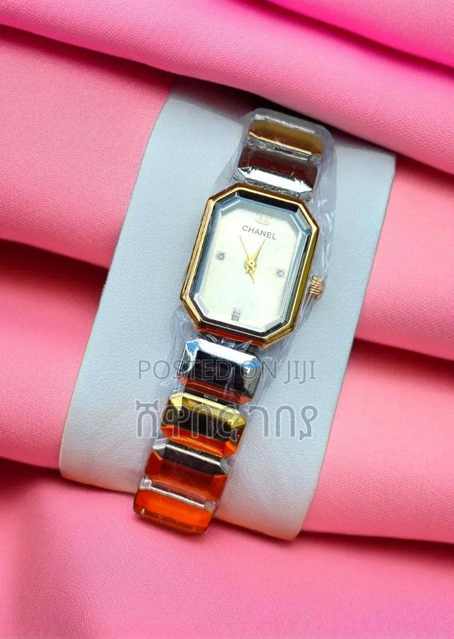 Bold Chanel-Style Octagonal Watch - Statement Jewel Bracelet