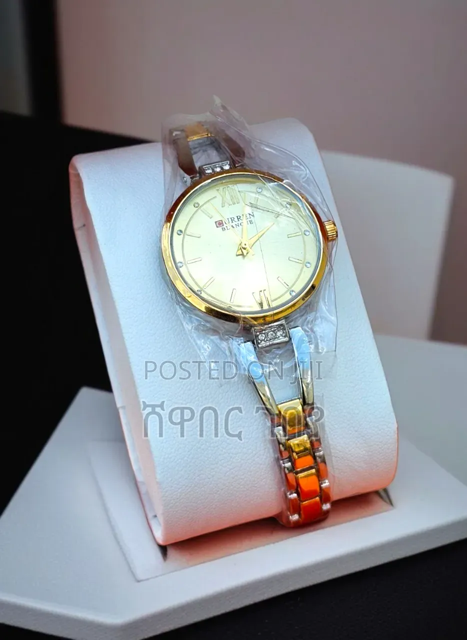 Curren Blanche Round Gold Women's Watch - Elegant Dress Watch