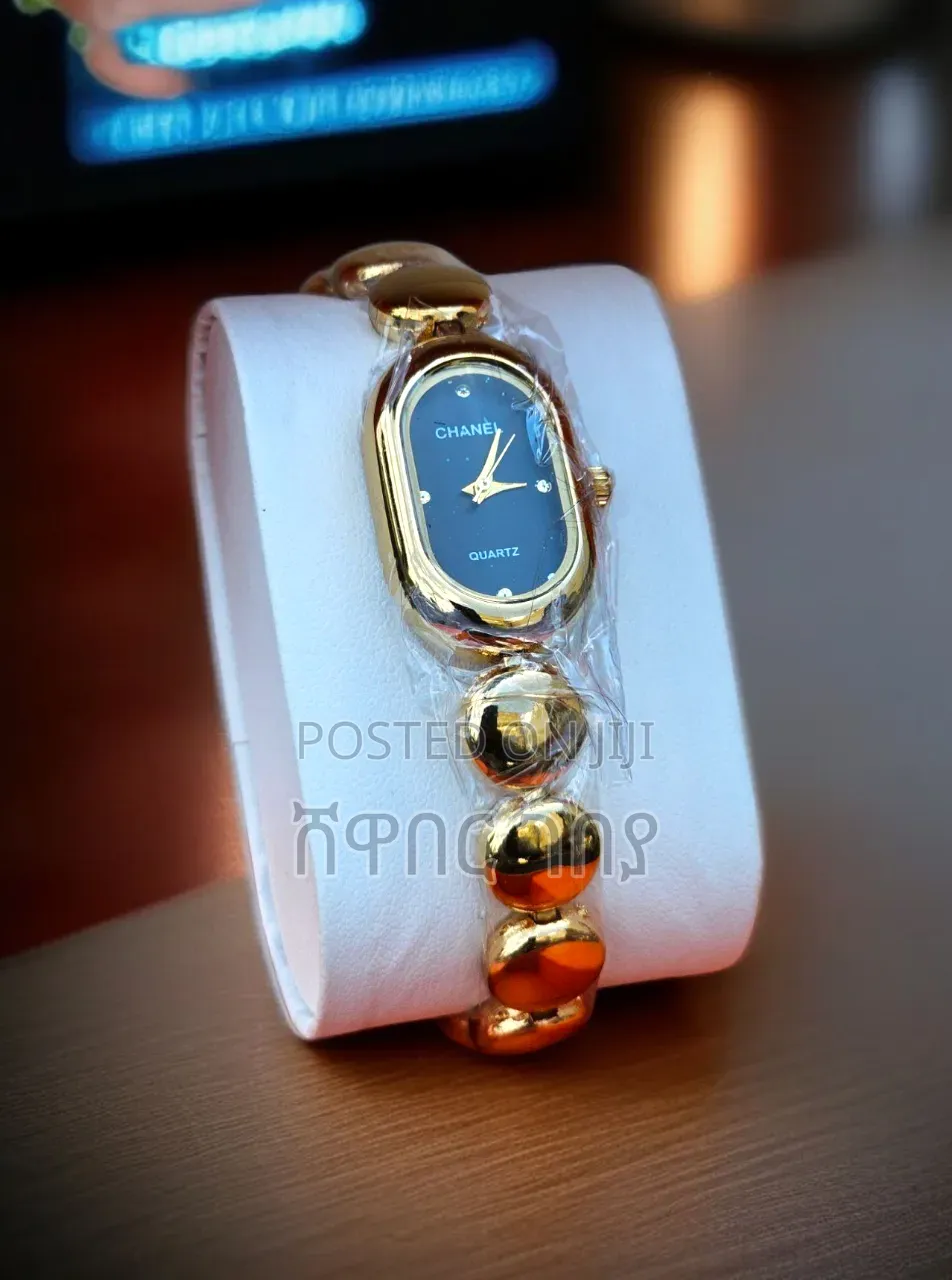 Chanel Luxury Oval Gold Quartz Watch for Ladies - Elegant Gift