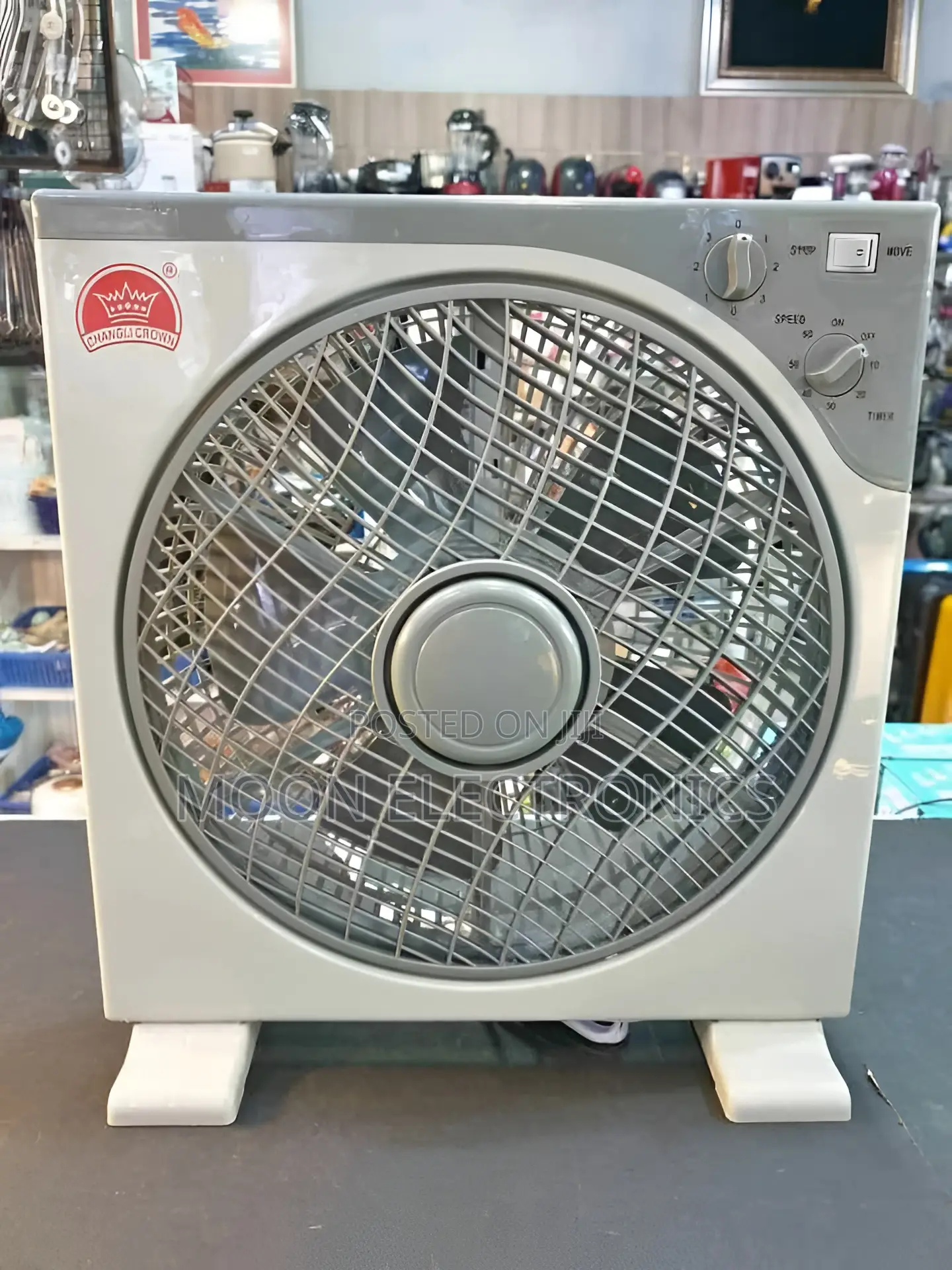 Crown Box Fan - 220v High Speed Portable Fan