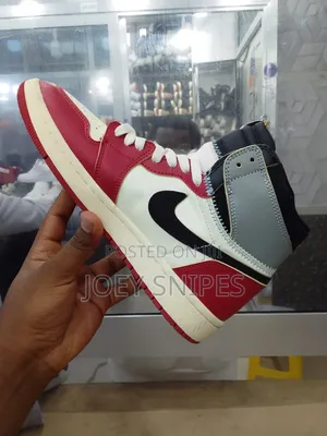 “Nike Air Jordan 1 Retro High Og Style – White/Red/Black Sneakers”