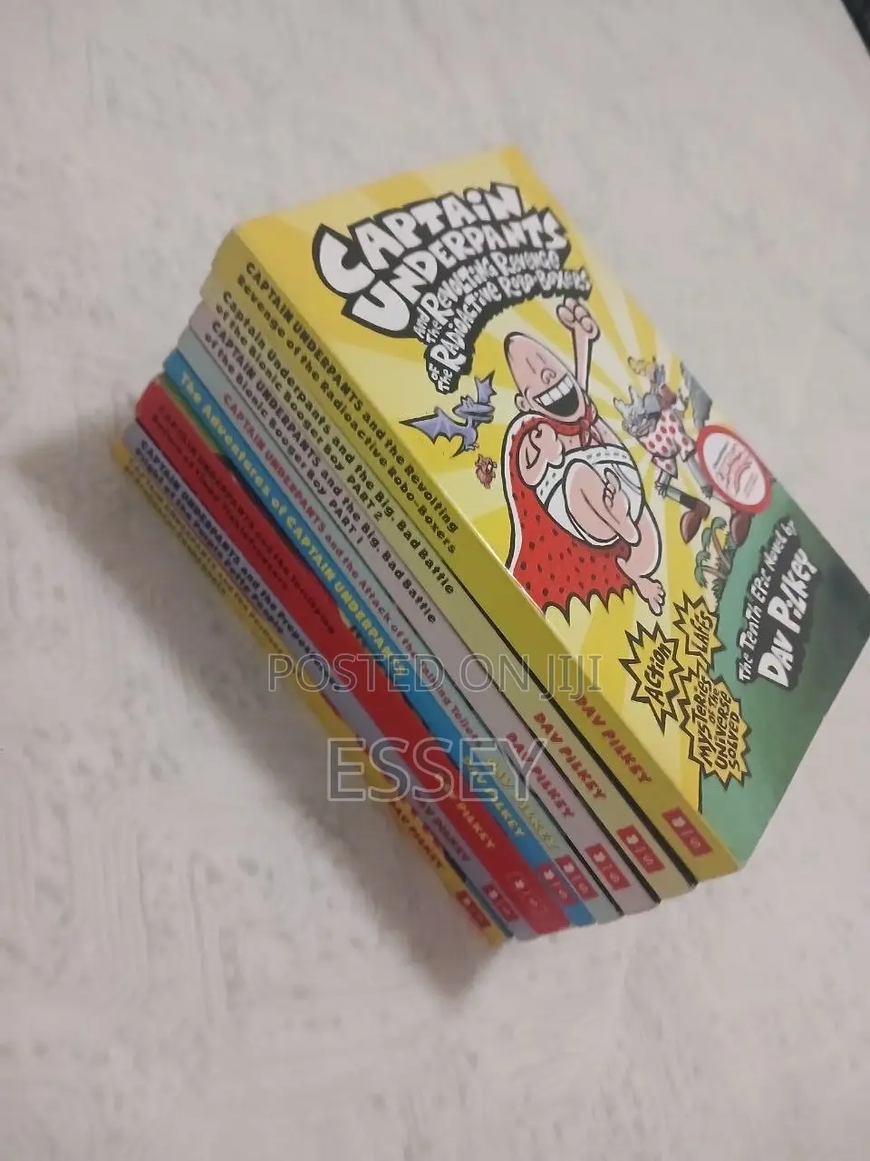 8 Parts of Captain Underpants Series by Dav Pilkey.