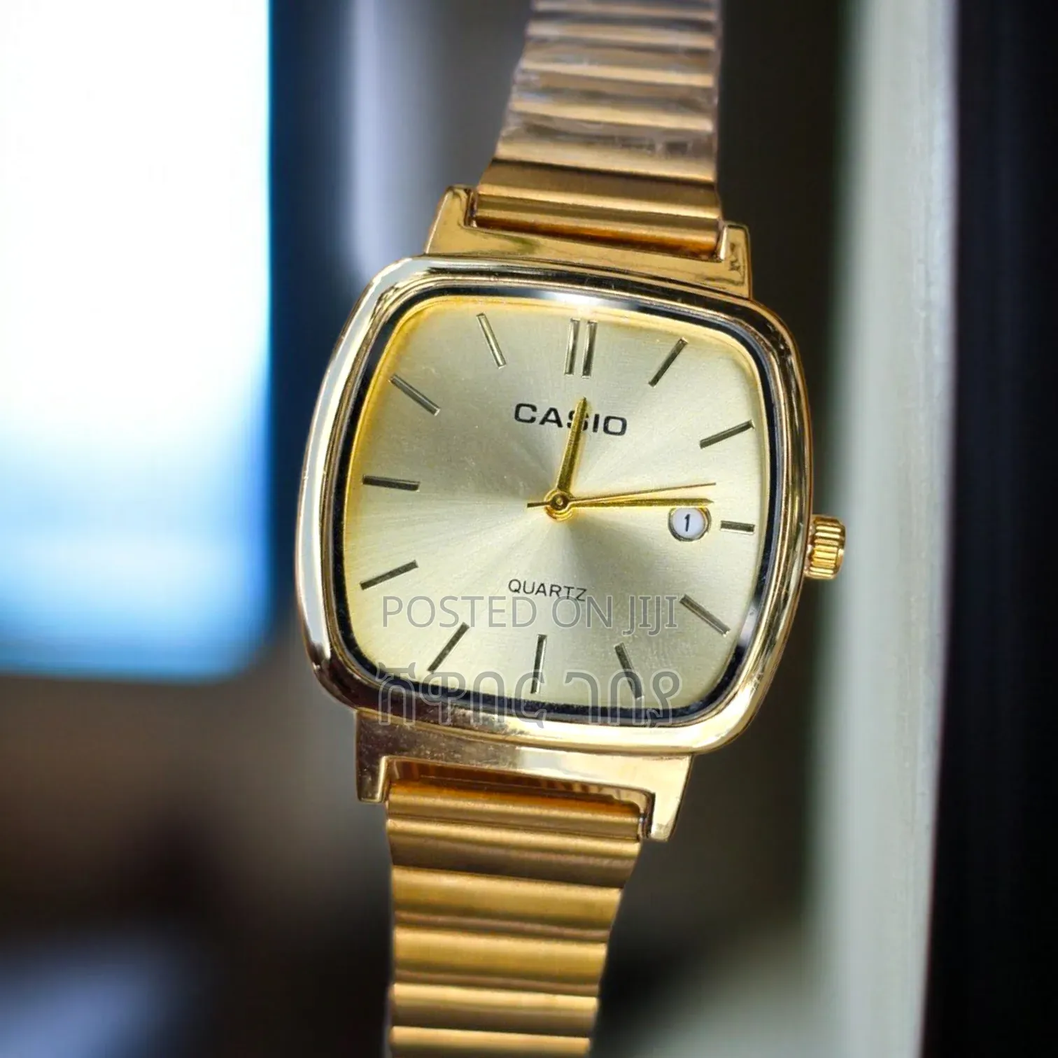 Elegant Gold Casio MTP Square Date Watch - Luxury Gold Edition