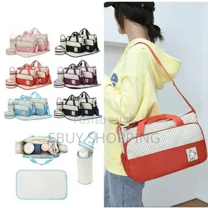 5-in-1 Convertible Baby Bag Set With Diaper Changing Station Purse
