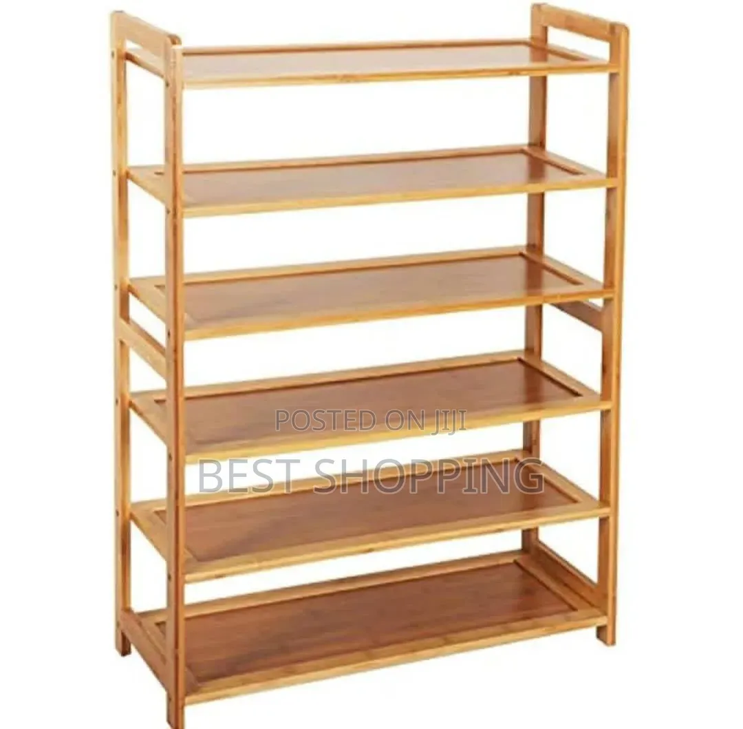 Wood 6 Layer Shoes Rack የእንጨት ጫማ መደርደሪያ