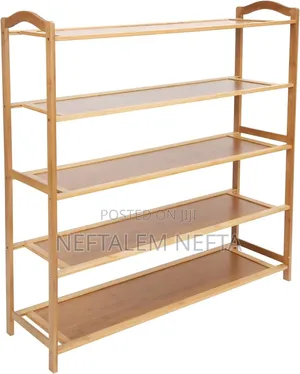 ውብ የሆነ የእንጨት 6-Layer Shoes Rack