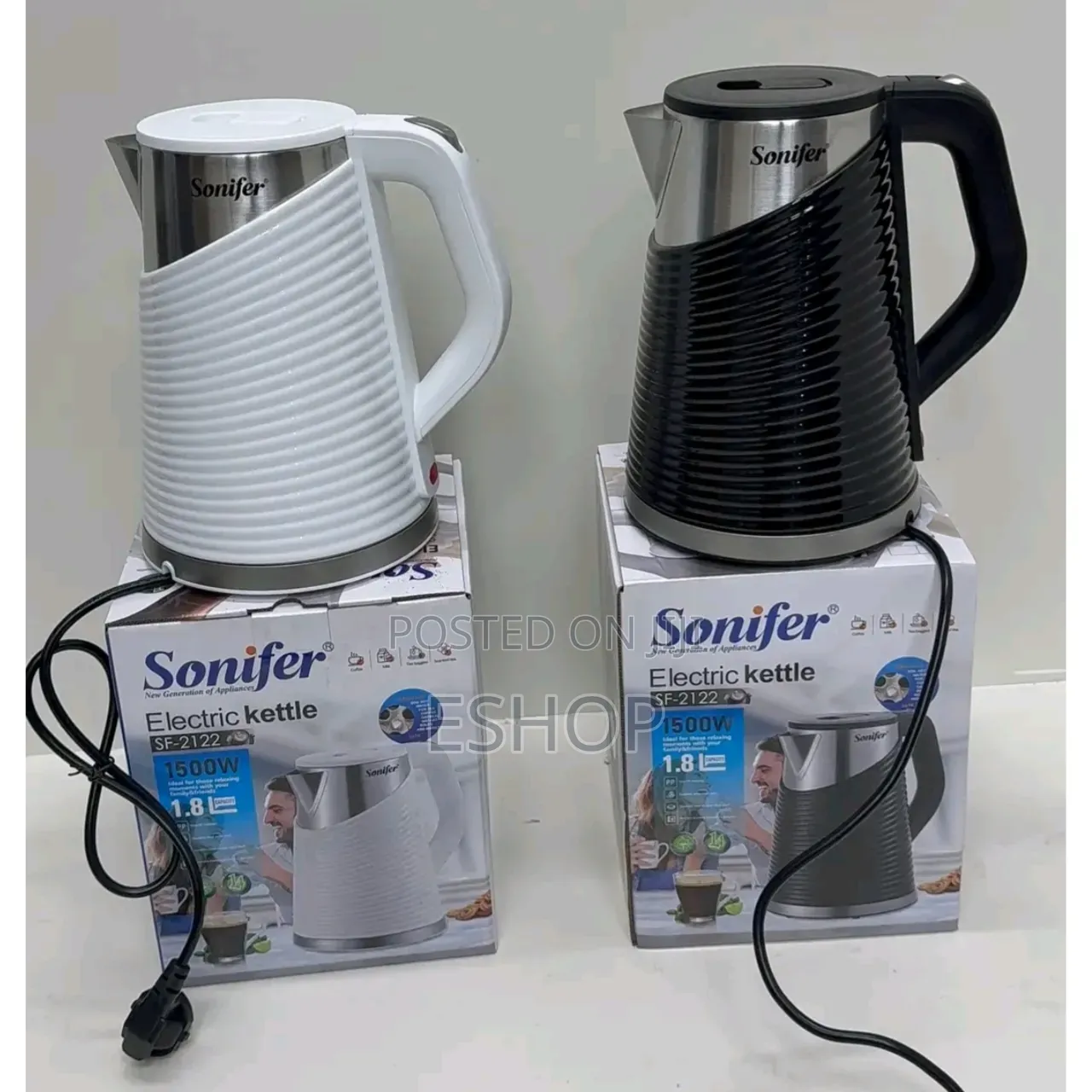 Sonifer Sf-2122 Sleek Black/Steel Finish Kitchen Kettle