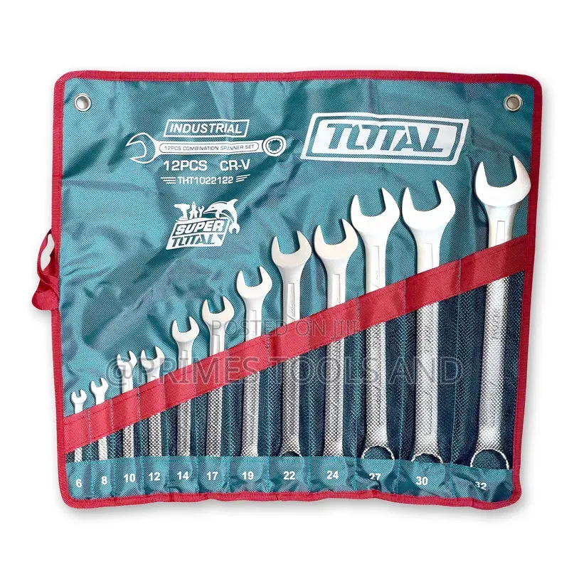 Total 12-Piece Industrial Combination Spanner Set