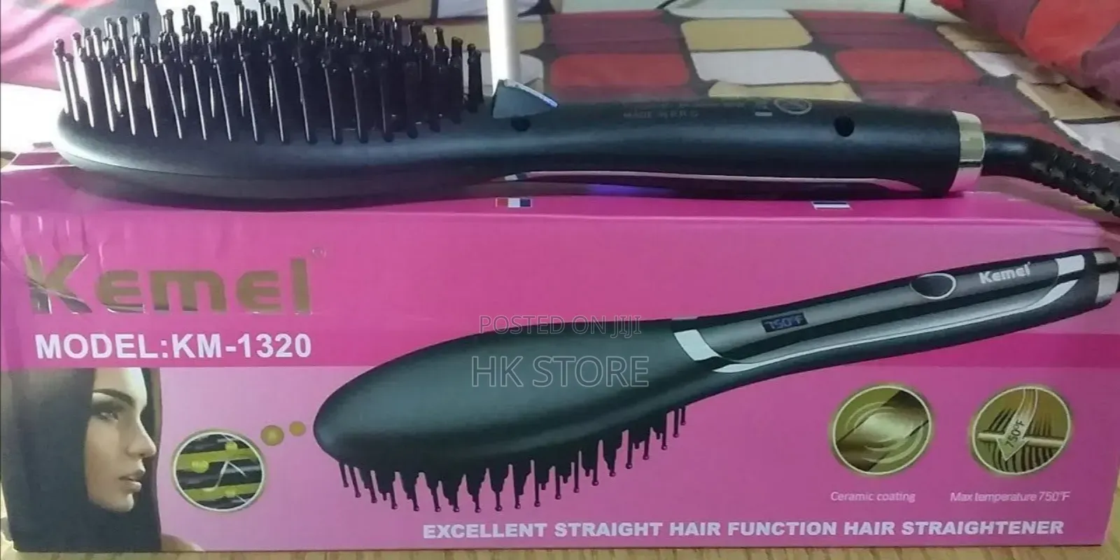 Kemei Hair Straightening Brush – Model Km-1320