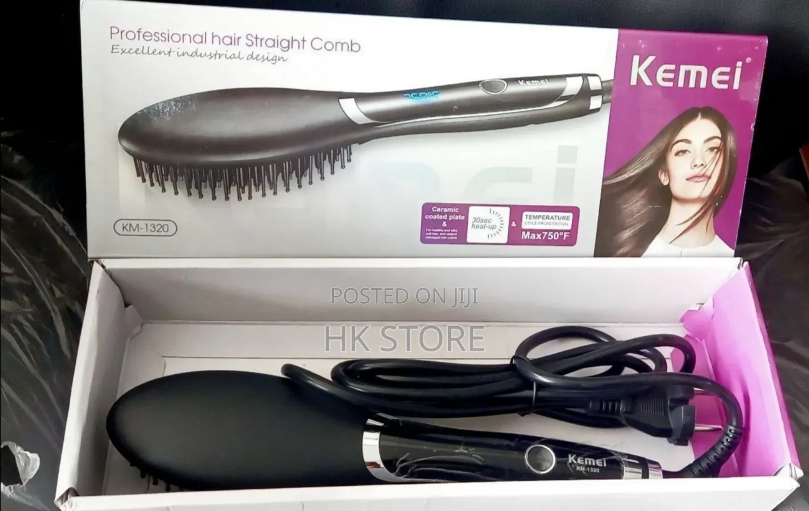 Kemei Hair Straightening Brush – Model Km-1320