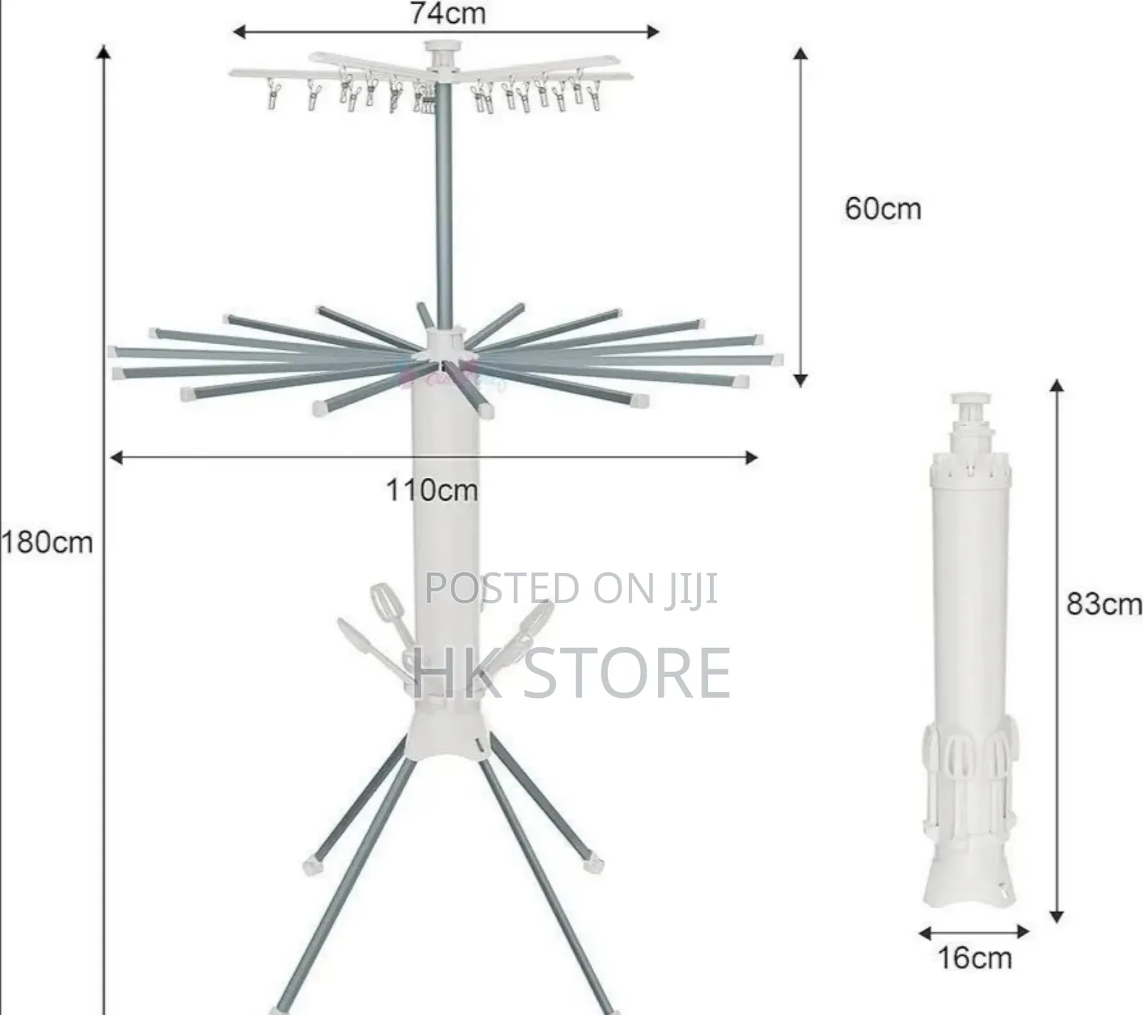 Octopus Folding Clothes Rack ዘመናዊ ተሽከርካሪ የልብስ ማስጫ