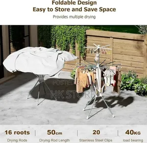 Octopus Folding Clothes Rack ዘመናዊ ተሽከርካሪ የልብስ ማስጫ