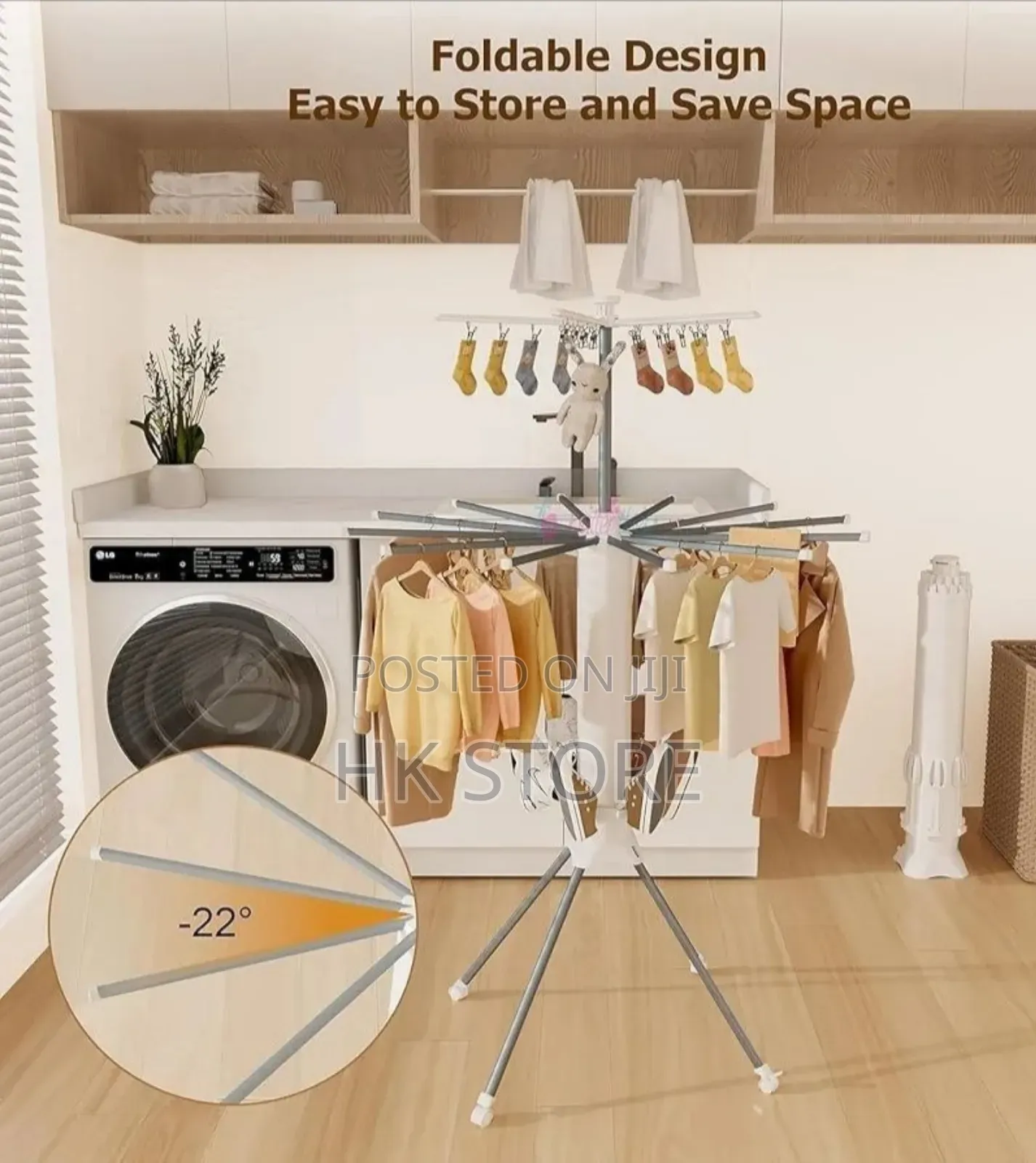 Octopus Folding Clothes Rack ዘመናዊ ተሽከርካሪ የልብስ ማስጫ