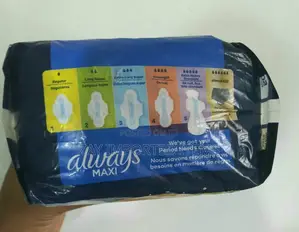 Always Maxi Pads Size 5, Extra Heavy Overnight With Wings, 14 Count