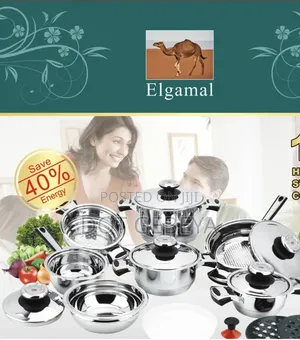 Elgamal 16-Piece High-Quality Stainless Steel Cookware Set(ነፃ ዴሊቨ)
