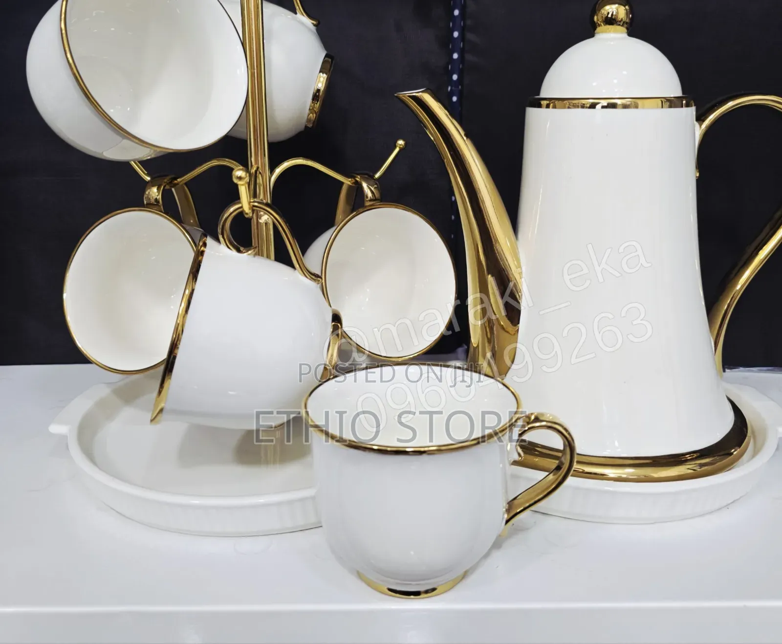 8 Set Ceramic Milk and Tea Serving Set