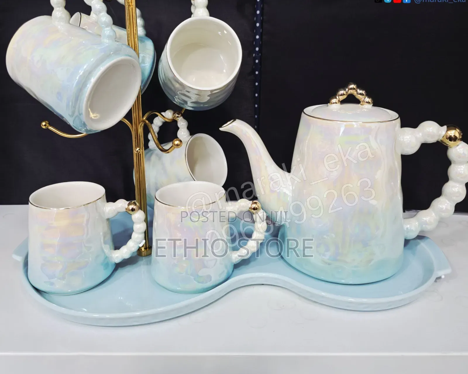 8 Set Ceramic Milk and Tea Serving Set