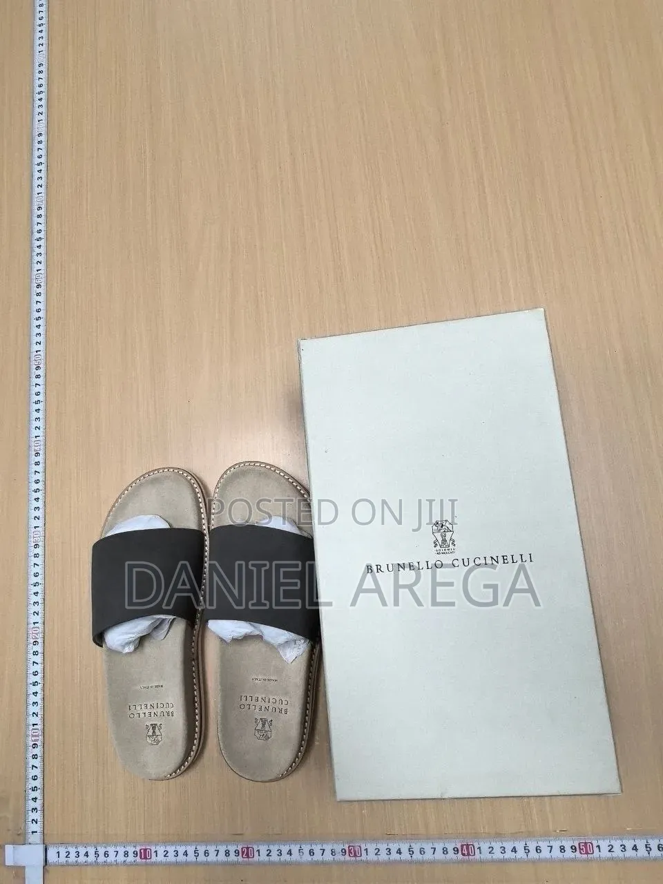 Brunello Cucinelli Leather Slide Sandals