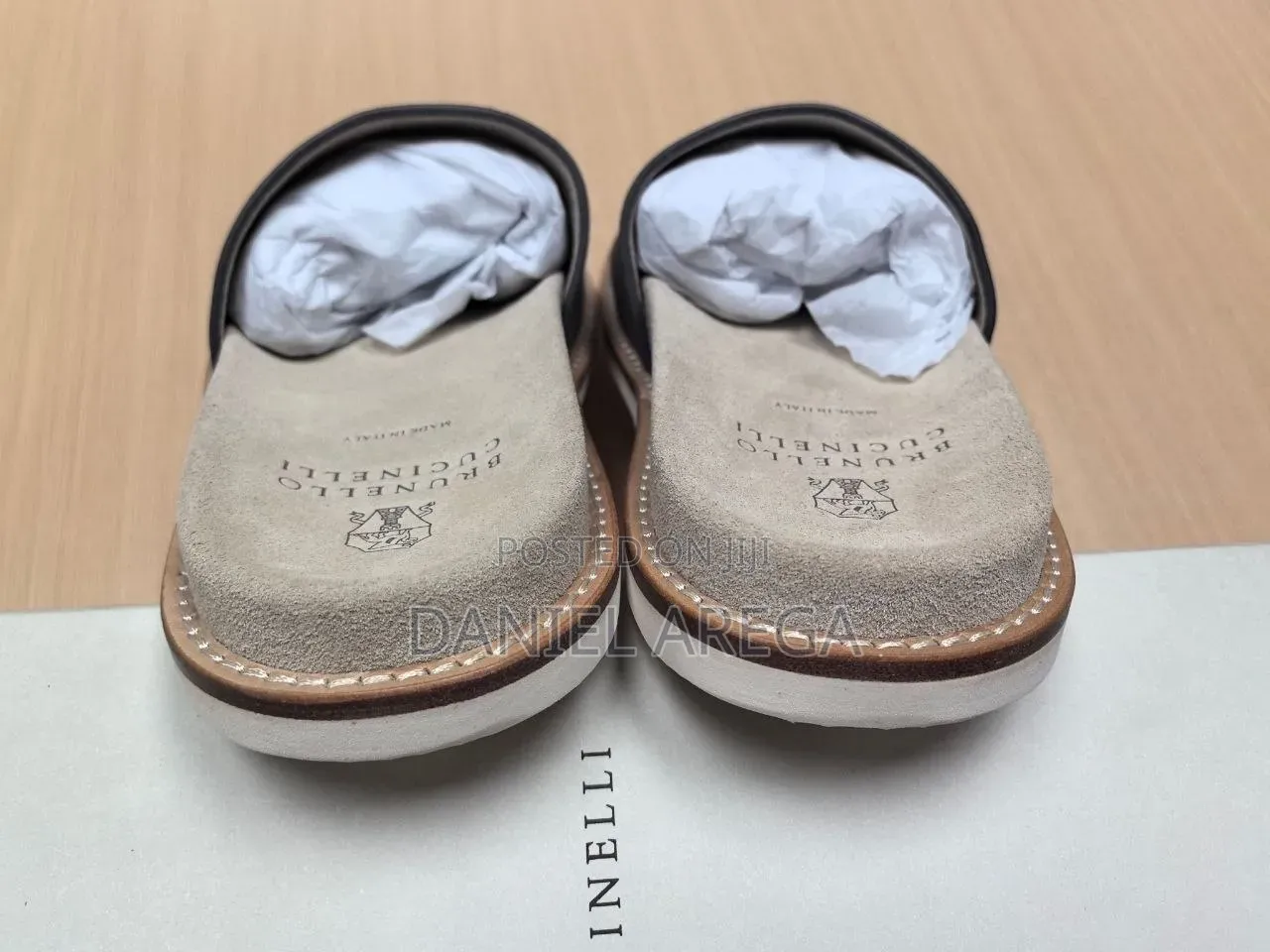 Brunello Cucinelli Leather Slide Sandals