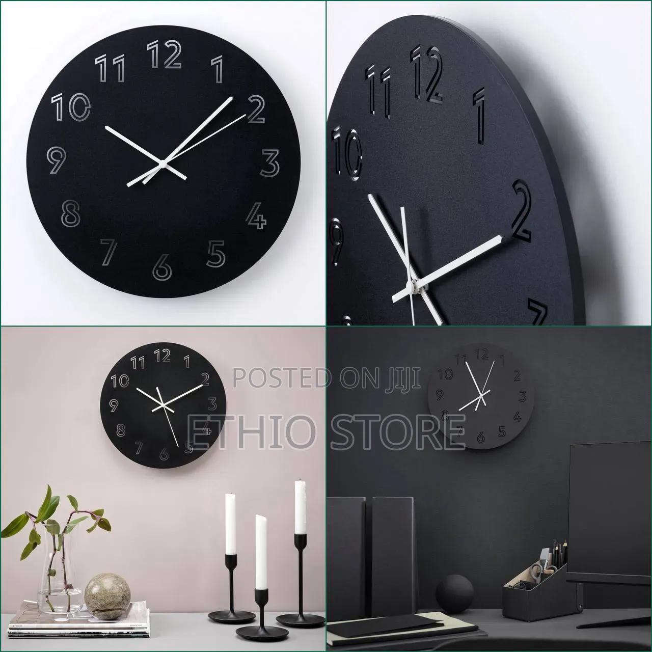 Wall Clock , 30cm, Black