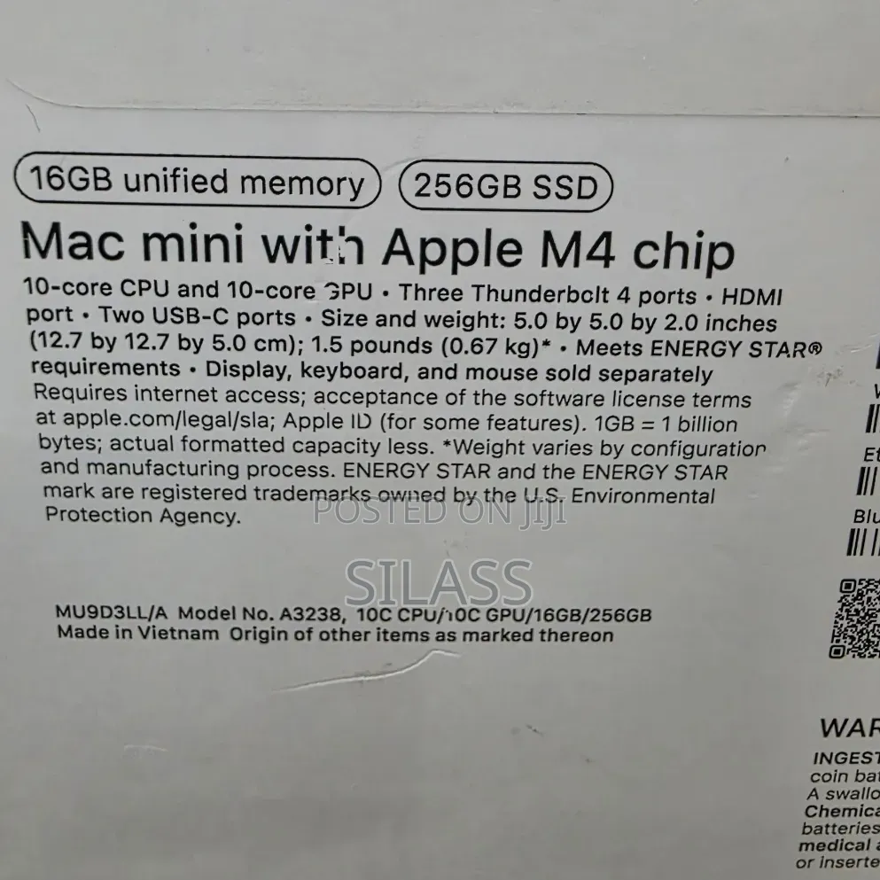 New Desktop Computer Apple Mac Mini M4 16GB Apple M4 SSD 256GB