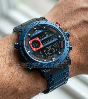 Naviforce Nf9241 Digital Sports Watch, Featuring a Blue Bezel
