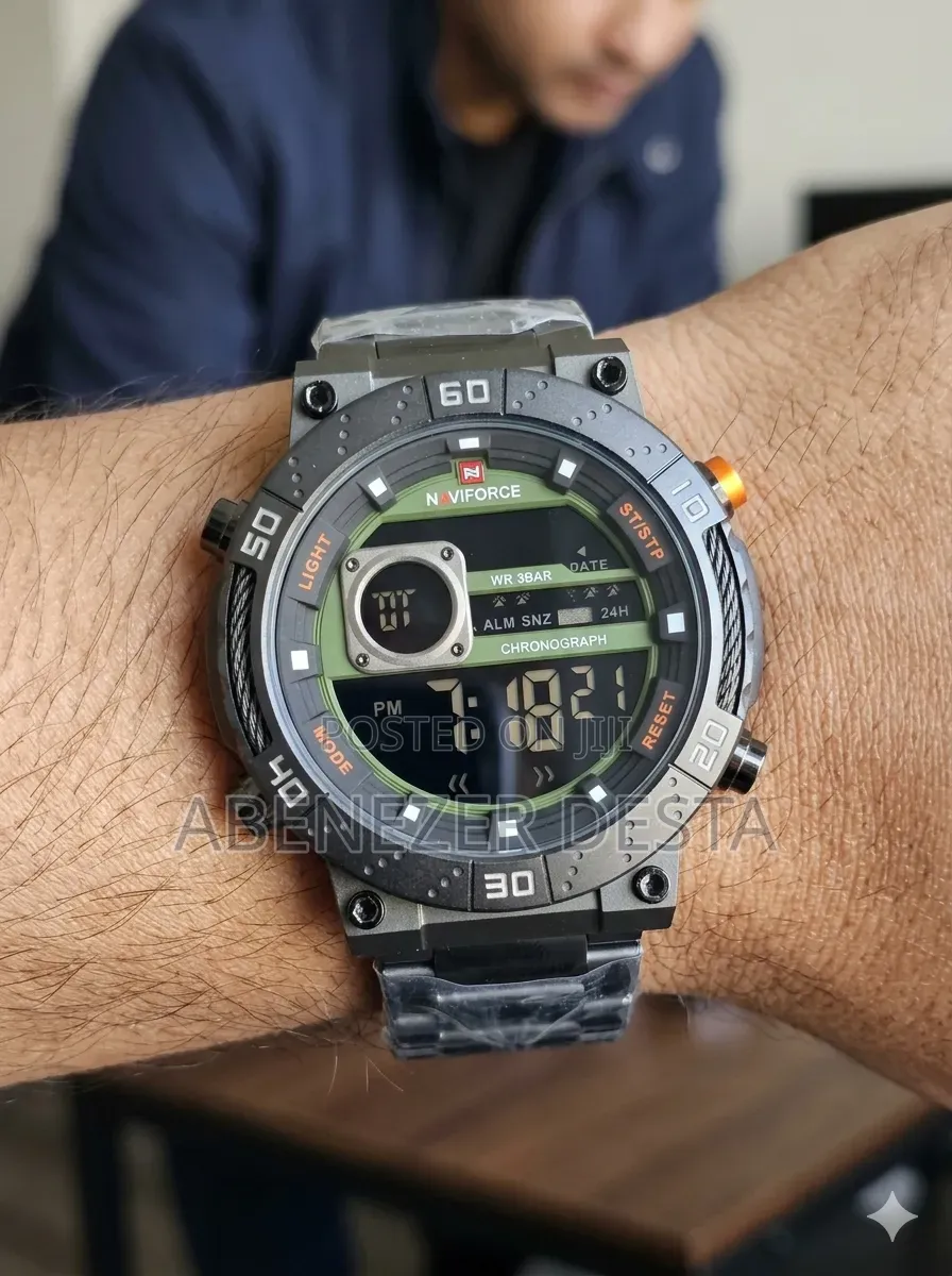 Nf9241t Is a Digital Sports Watch Designed With a Military Style