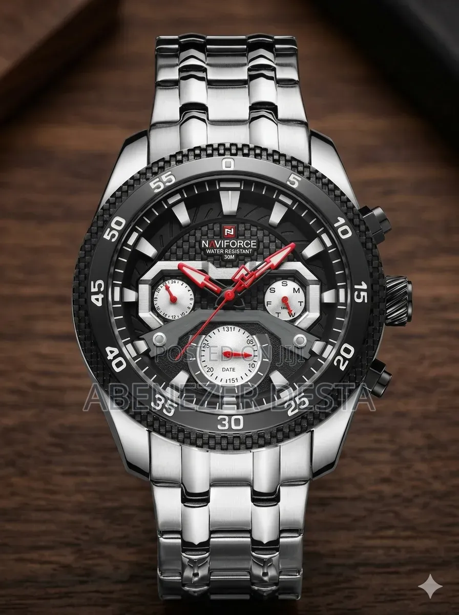 Naviforce Nf9222 Is a Stainless Steel Men's Analog-Digital Chronograph