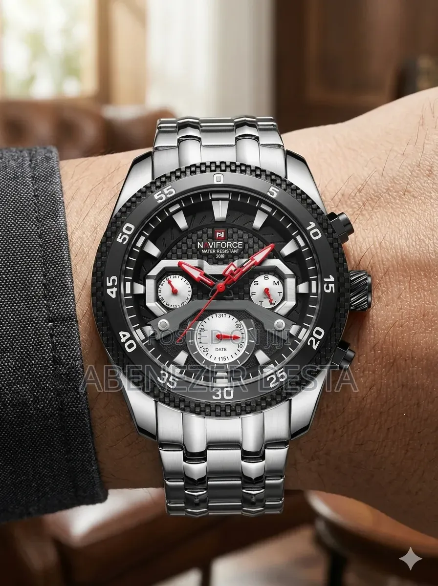 Naviforce Nf9222 Is a Stainless Steel Men's Analog-Digital Chronograph
