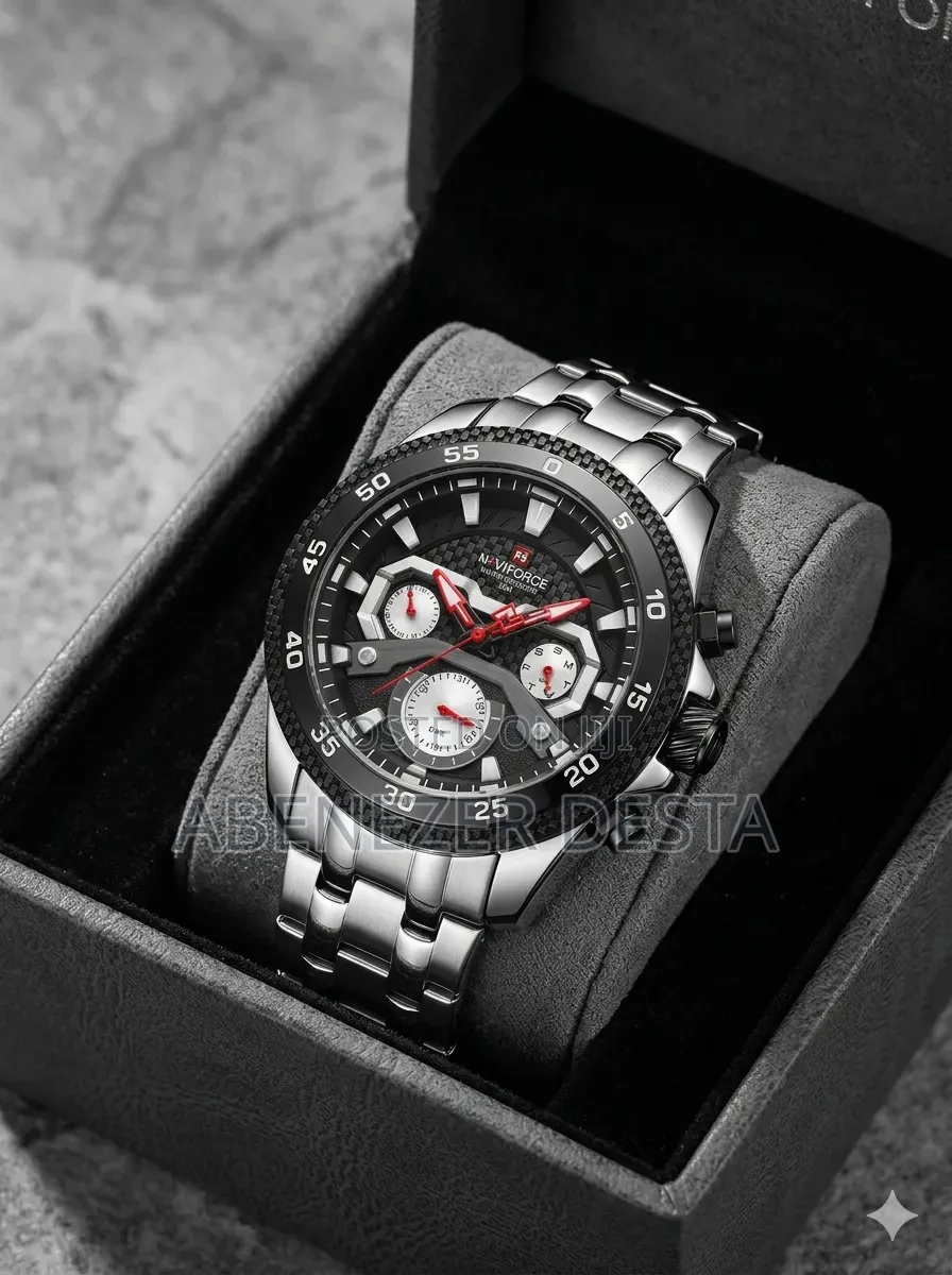Naviforce Nf9222 Is a Stainless Steel Men's Analog-Digital Chronograph