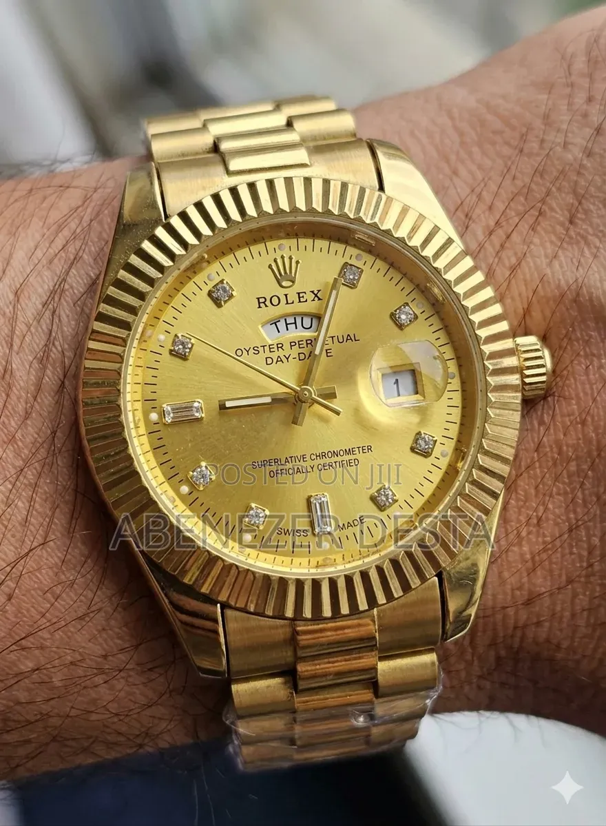 Rolex Day-Date Style Wristwatch, Commonly Found as a Gold-Tone Quartz