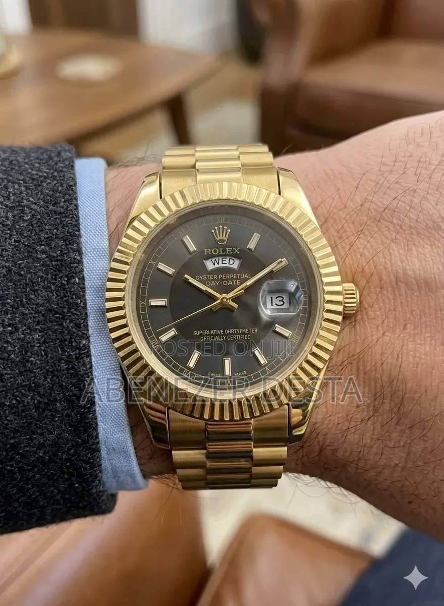Rolex Day-Date Style Wristwatch, Commonly Found as a Gold-Tone Quartz