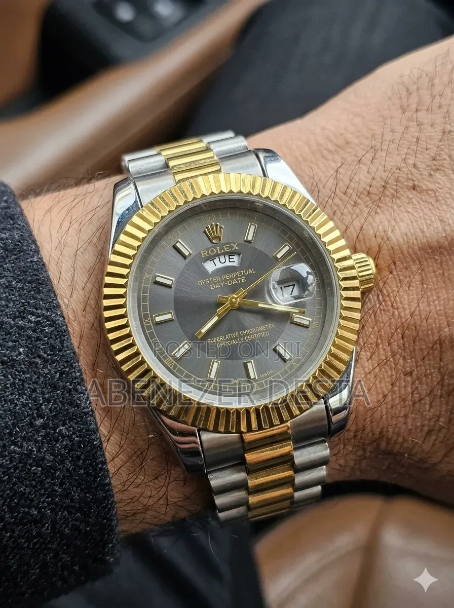 Rolex Day-Date Style Wristwatch, Commonly Found as a Gold-Tone Quartz